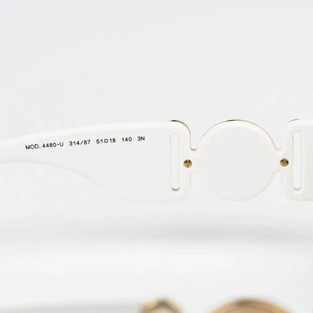 NEW Versace VE4480U 314/87 White Dark Grey Oval Unisex Sunglasses